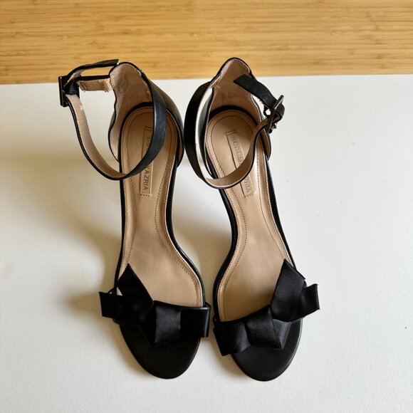 BCBGMAXAZRIA Black Bow Ankle Strap Heels - Picture 3 of 8